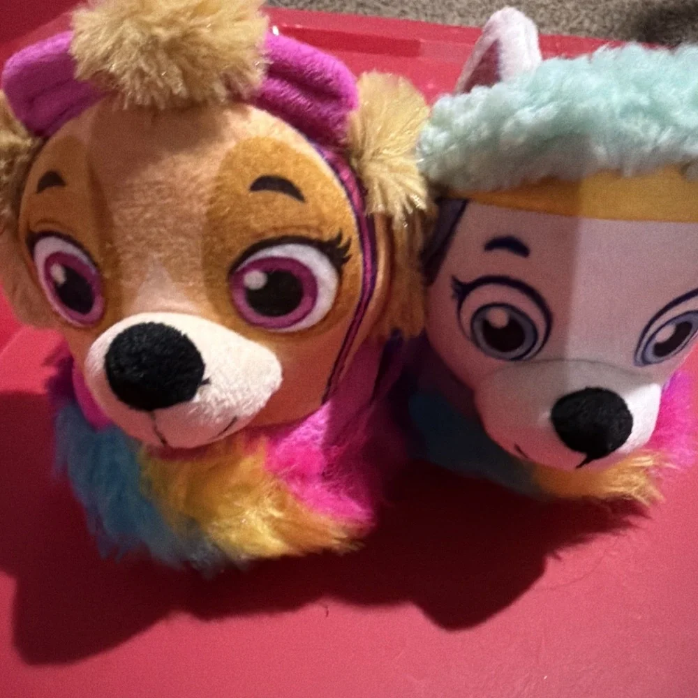 Paw Patrol Slippers Toddler Girls 5/6 Everest Sky House Shoes Kids Fuzzy